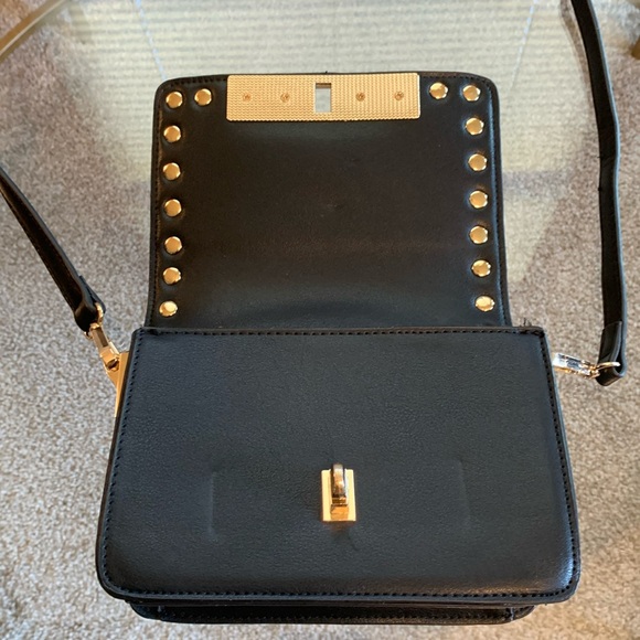 Black Crossbody with spikes and turn lock closure - Picture 14 of 16